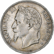 France, Napoleon III, 5 Francs, 1867, Strasbourg, Silver, VF(30-35)