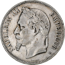 France, Napoleon III, 5 Francs, 1869, Strasbourg, Silver, VF(30-35)