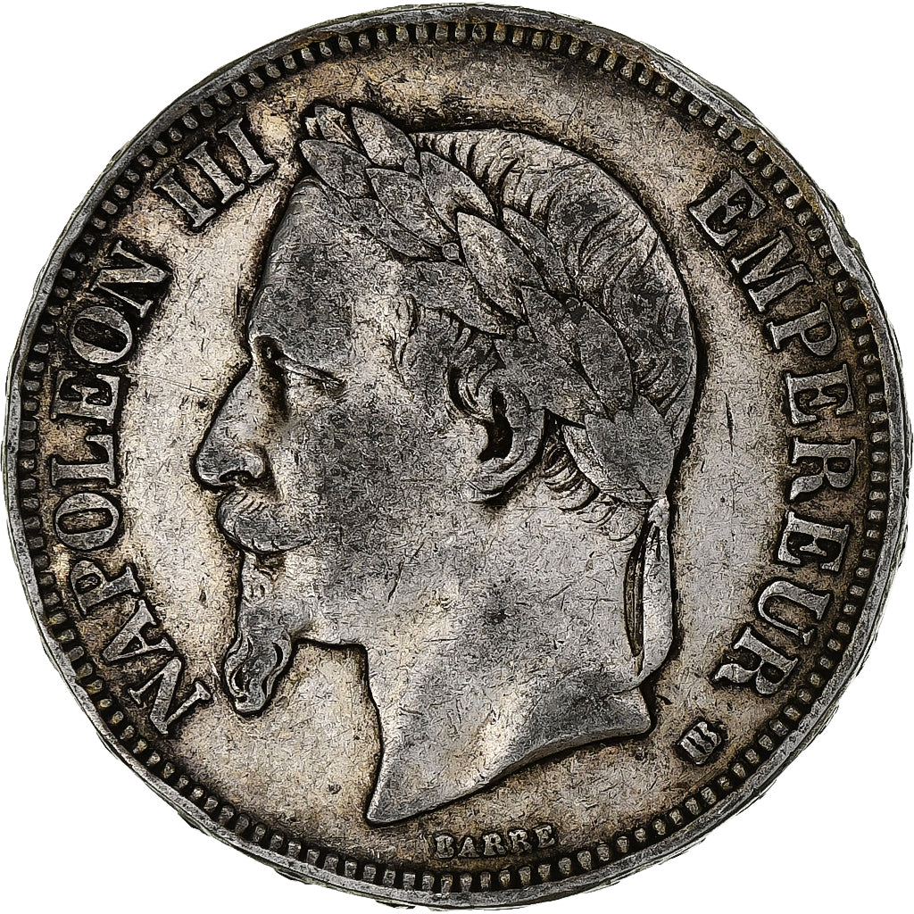 France, Napoleon III, 5 Francs, 1869, Strasbourg, Silver, VF(30-35)