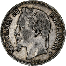 France, Napoleon III, 5 Francs, 1869, Strasbourg, Silver, VF(30-35)