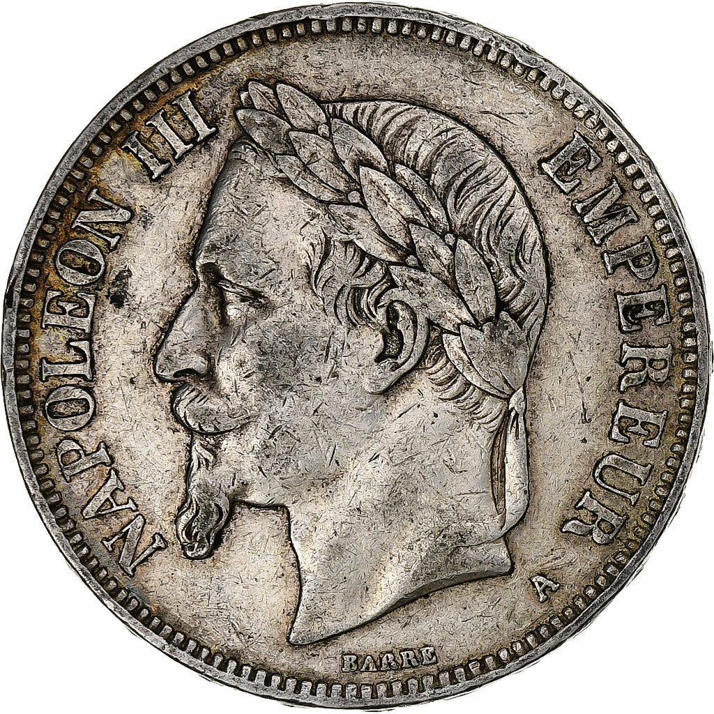 France, Napoléon III, 5 Francs, 1870, Paris, Argent, TB+, Gadoury:739, KM:799.1