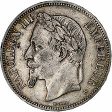 France, Napoléon III, 5 Francs, 1870, Paris, Argent, TB+, Gadoury:739, KM:799.1