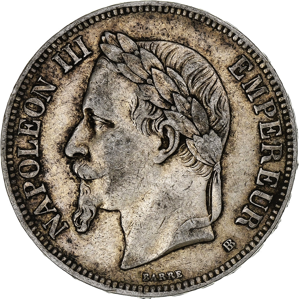 France, Napoléon III, 5 Francs, 1870, Strasbourg, Argent, TB+, Gadoury:739