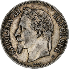 France, Napoléon III, 5 Francs, 1870, Strasbourg, Argent, TB+, Gadoury:739