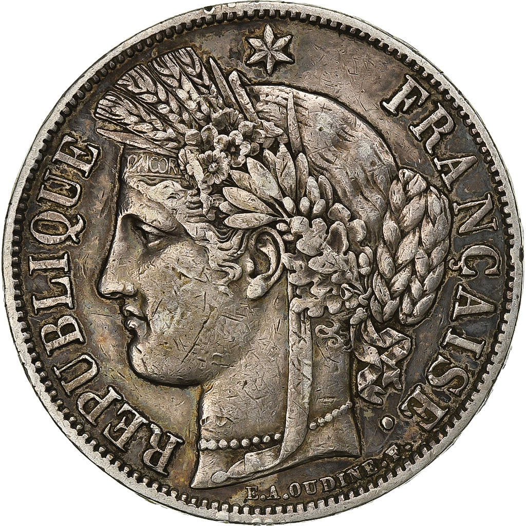 Frankrijk, 5 Francs, Cérès, 1851, Paris, Zilver, ZF+, Gadoury:719, KM:761.1