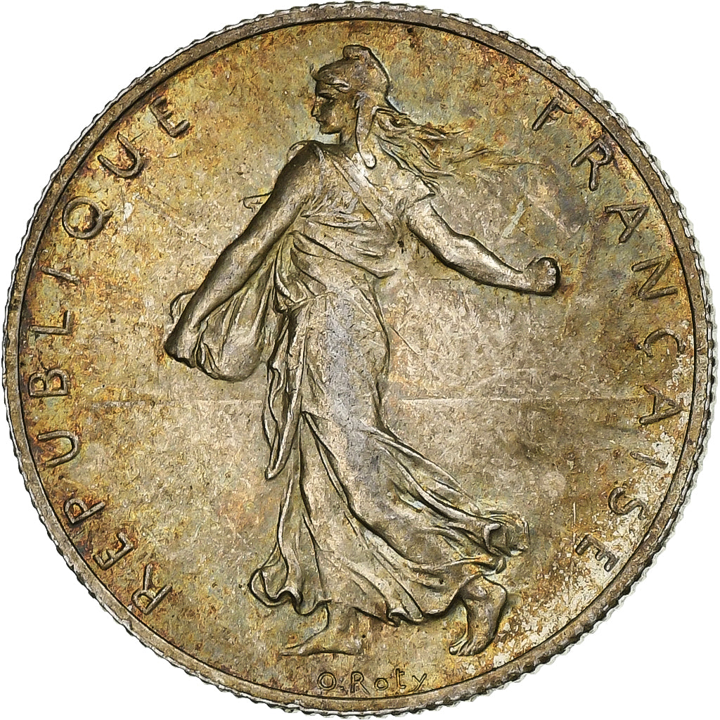 França, 2 Francs, Semeuse, 1919, Paris, Prata, MS(63), Gadoury:532, KM:845.1