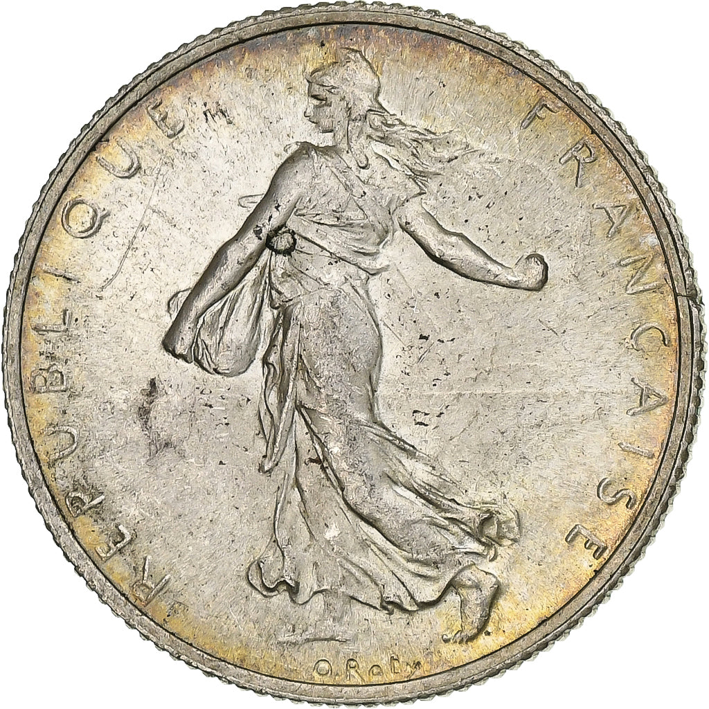 France, 2 Francs, Semeuse, 1917, Paris, Silver, MS(63), Gadoury:532, KM:845.1