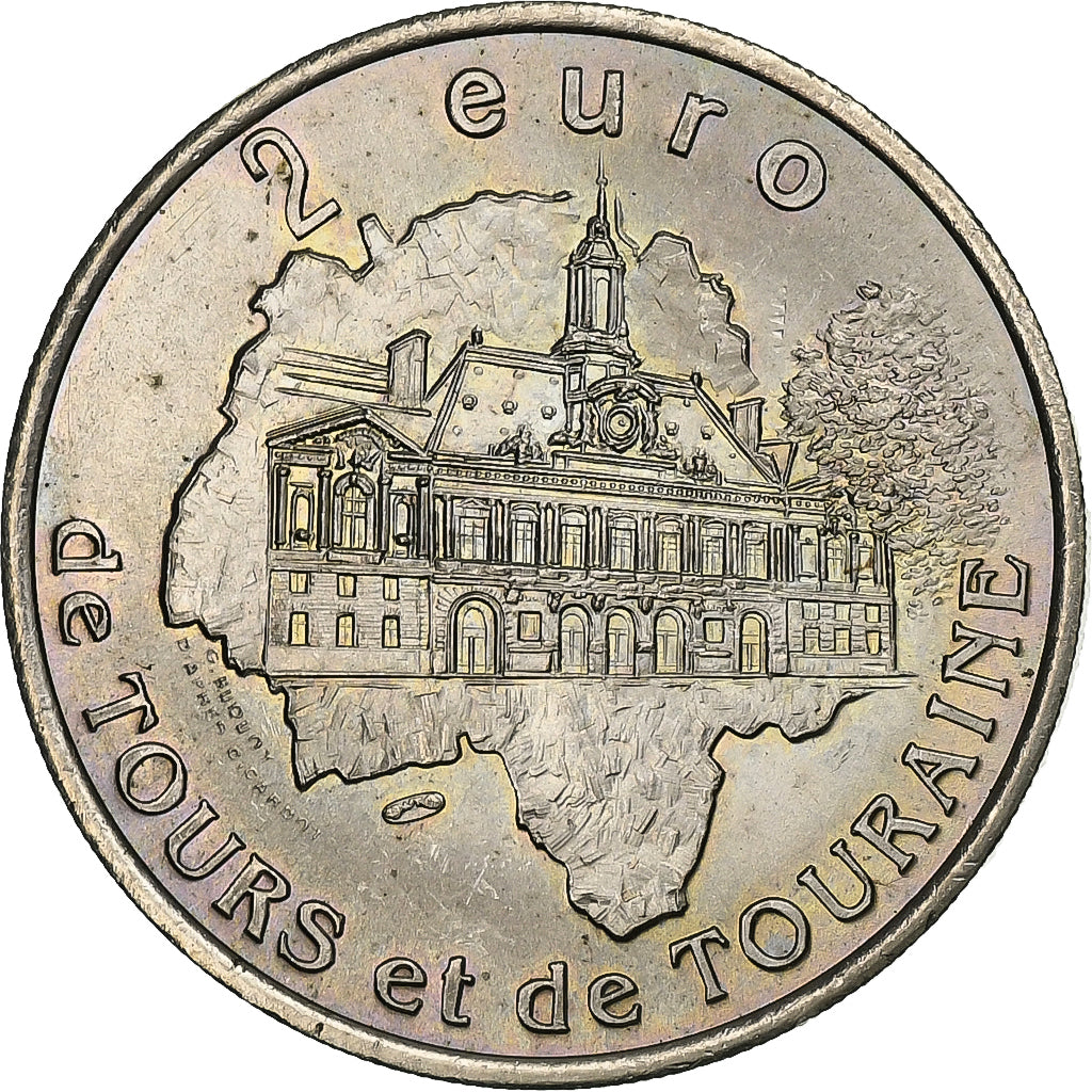 France, 2 Euro, Euro des Villes, 1997, Tours et de Touraine - Chateau-Renault