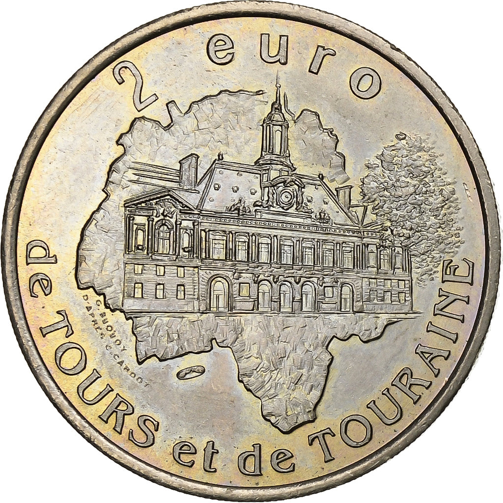 France, 2 Euro, Euro des Villes, 1997, Tours et de Touraine - Loches, AU(55-58)