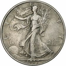 Estados Unidos, Half Dollar, Walking Liberty Half Dollar, 1937, U.S. Mint