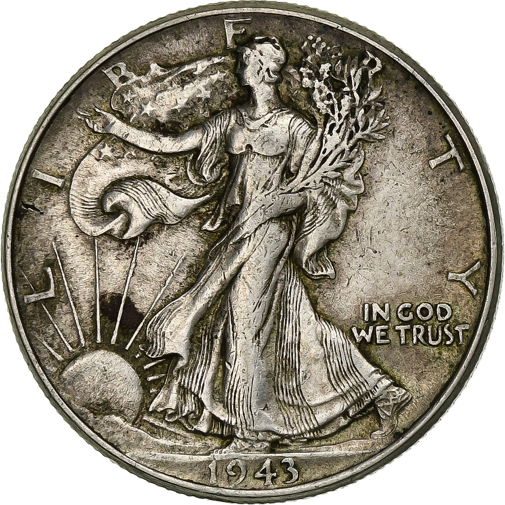 Verenigde Staten, Half Dollar, 1943, Philadelphia, Zilver, ZF, KM:142