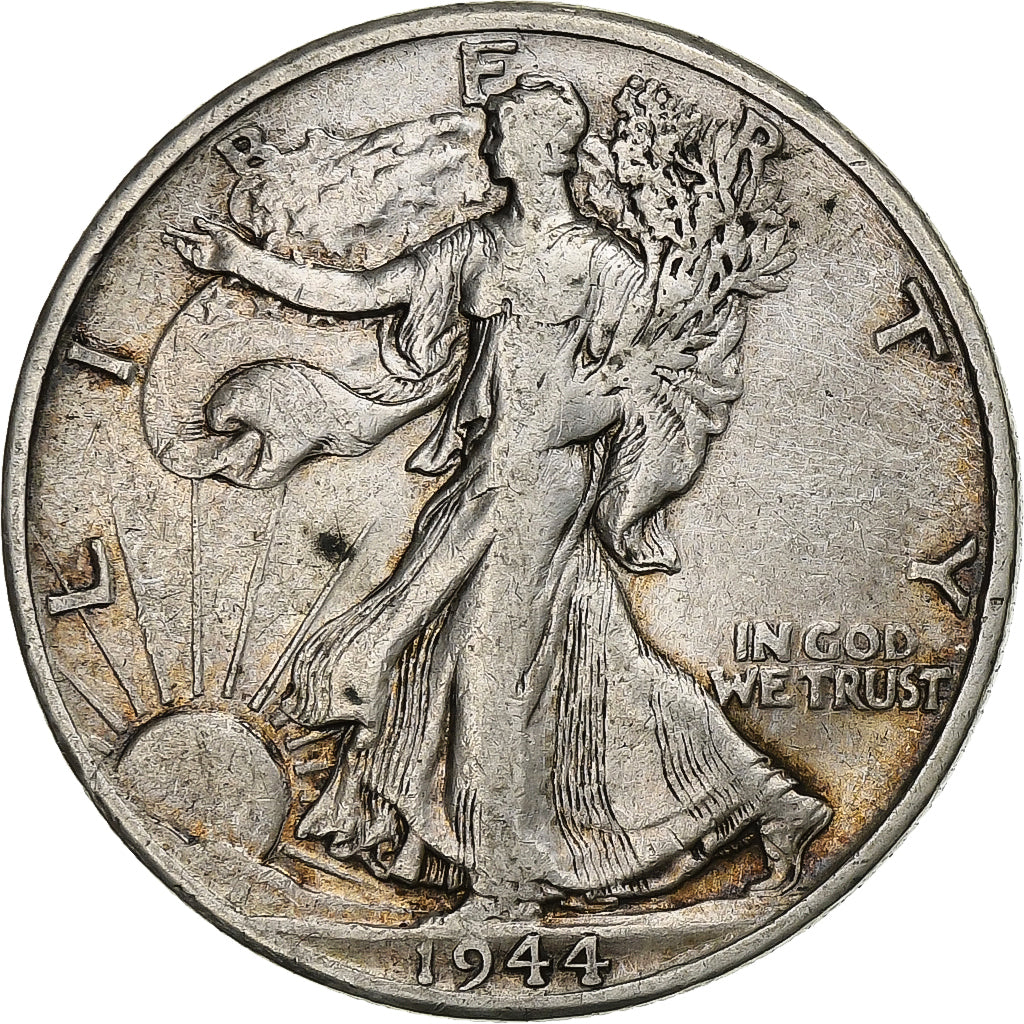 Estados Unidos, Half Dollar, 1944, San Francisco, Plata, BC+, KM:142
