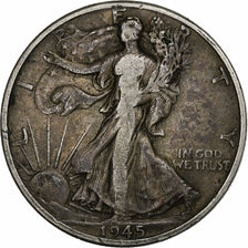 Estados Unidos, Half Dollar, Walking Liberty Half Dollar, 1945, Denver, Plata