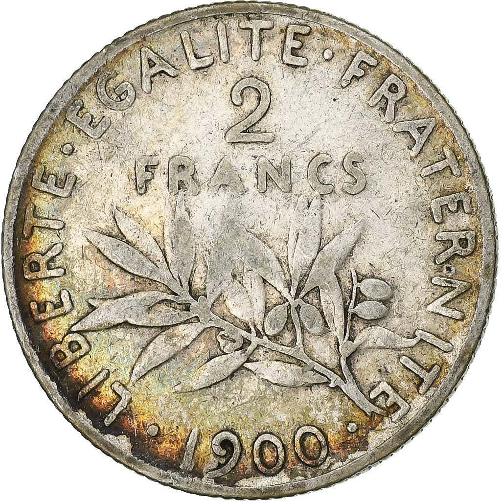 France, 2 Francs, Semeuse, 1900, Paris, Silver, VF(20-25), KM:845.1