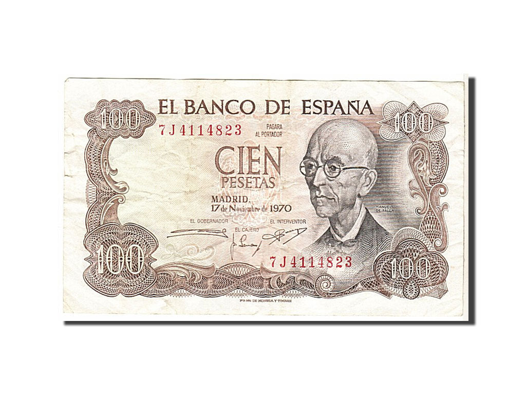 Billet, Espagne, 100 Pesetas, 1970, TB