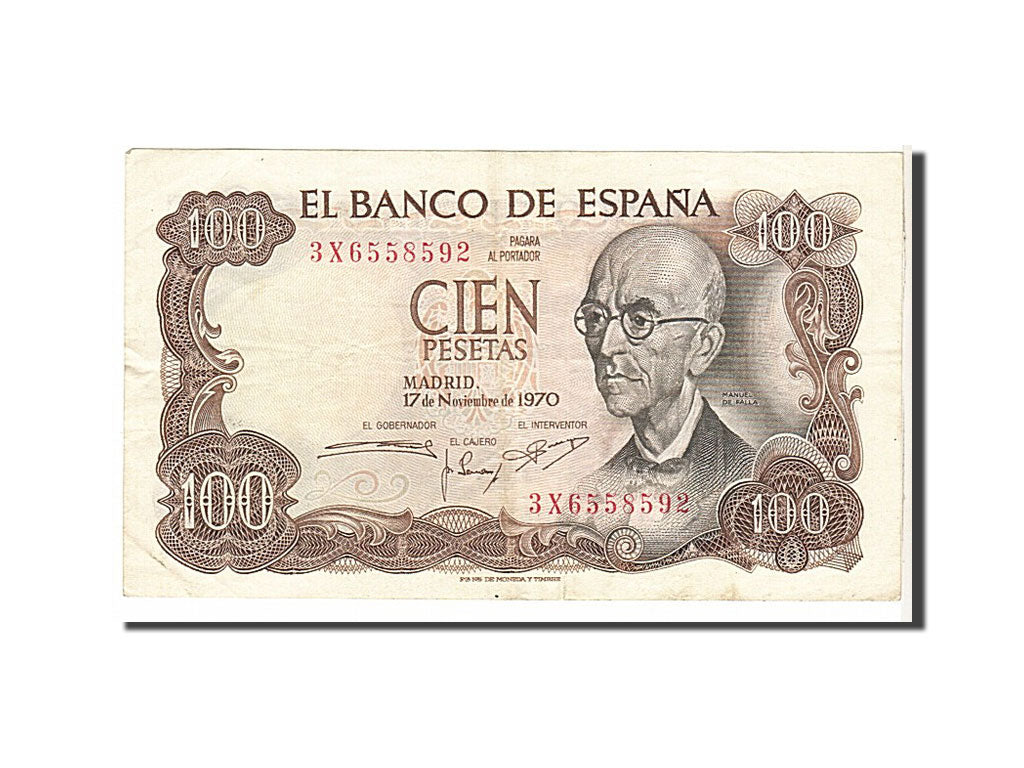Billete, 100 Pesetas, 1970, España, KM:152a, MBC