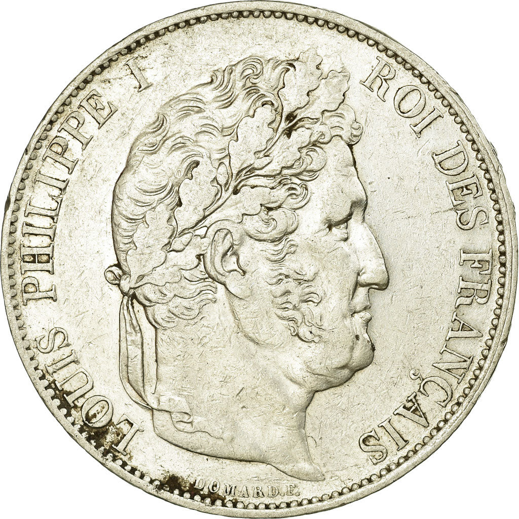 Moneta, Francja, Louis-Philippe, 5 Francs, 1844, Lille, AU(50-53), Srebro