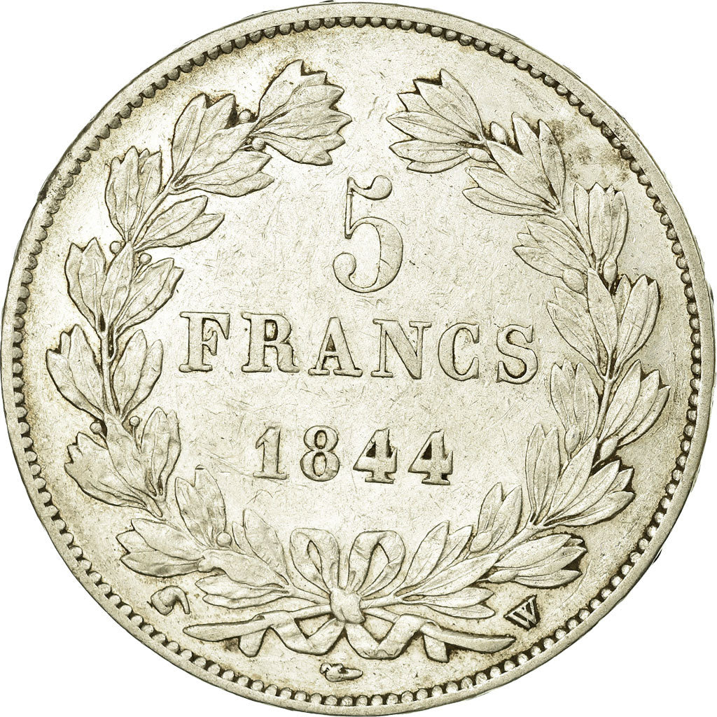 Moneta, Francja, Louis-Philippe, 5 Francs, 1844, Lille, AU(50-53), Srebro