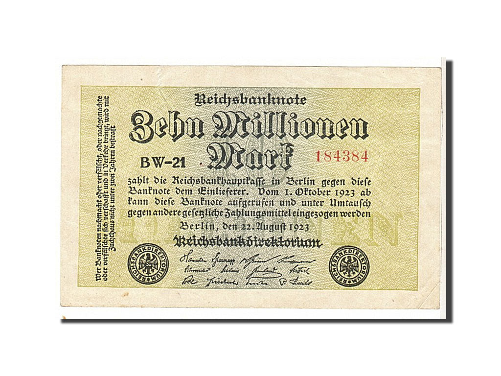 Billet, Allemagne, 10 Millionen Mark, 1923, KM:106c, TTB