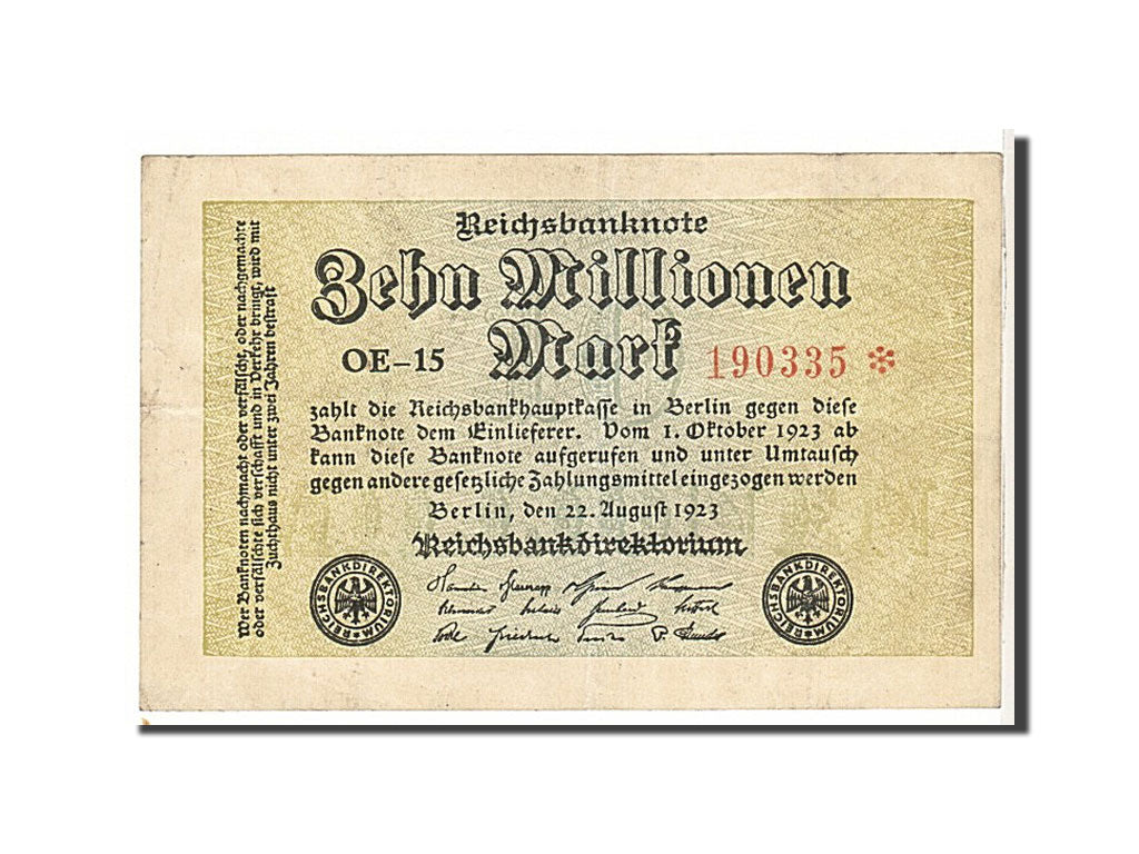 Billet, Allemagne, 10 Millionen Mark, 1923, KM:106c, TTB