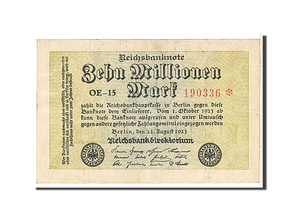 Billet, Allemagne, 10 Millionen Mark, 1923, KM:106c, TTB