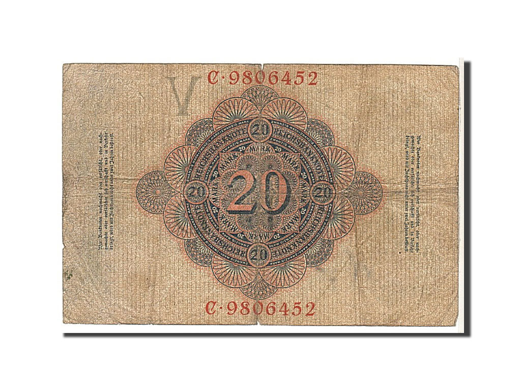 Banknote, Germany, 20 Mark, 1910, KM:40b, VF(20-25)