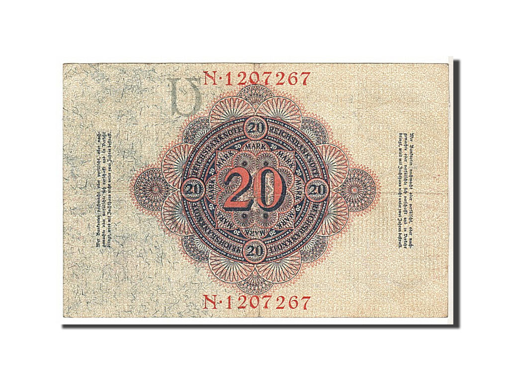 Geldschein, Deutschland, 20 Mark, 1914, KM:46b, SS