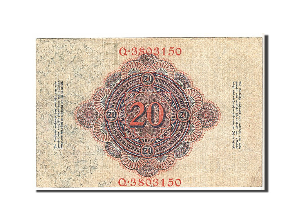 Billet, Allemagne, 20 Mark, 1914, TTB