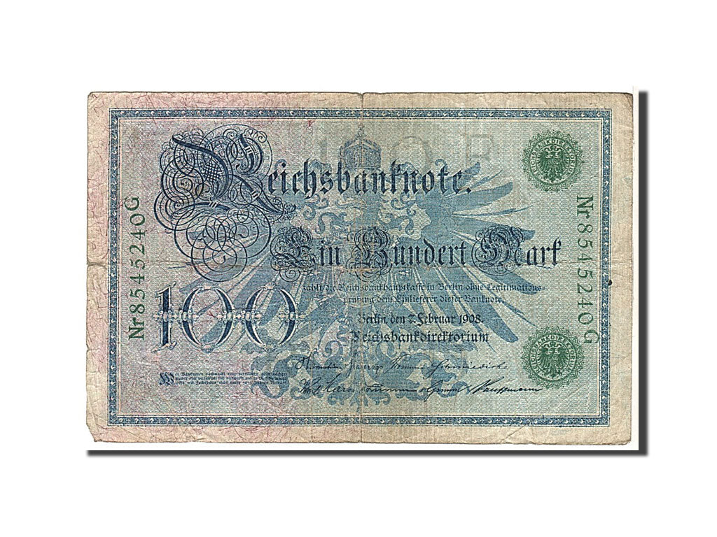 Billet, Allemagne, 100 Mark, 1908, TB