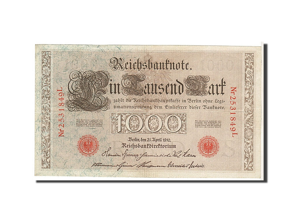 Billet, Allemagne, 1000 Mark, 1910, KM:44b, TTB+