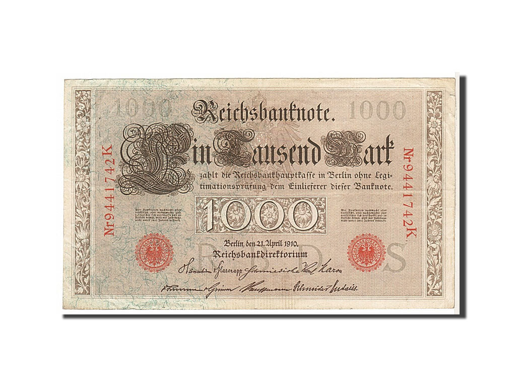 Banknote, Germany, 1000 Mark, 1910, AU(50-53)