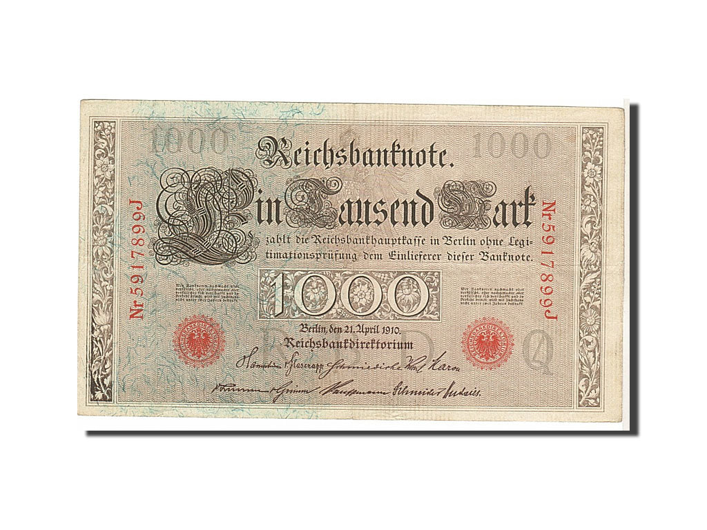 Billet, Allemagne, 1000 Mark, 1910, KM:44b, TTB+