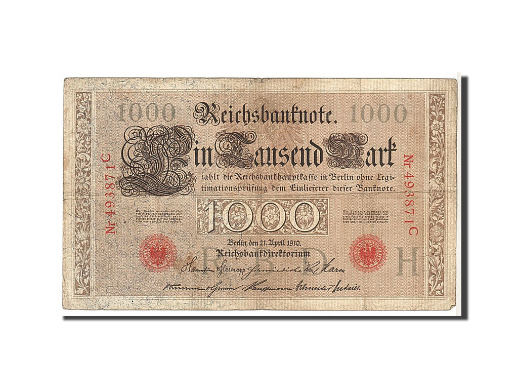 Billet, Allemagne, 1000 Mark, 1910, TB+