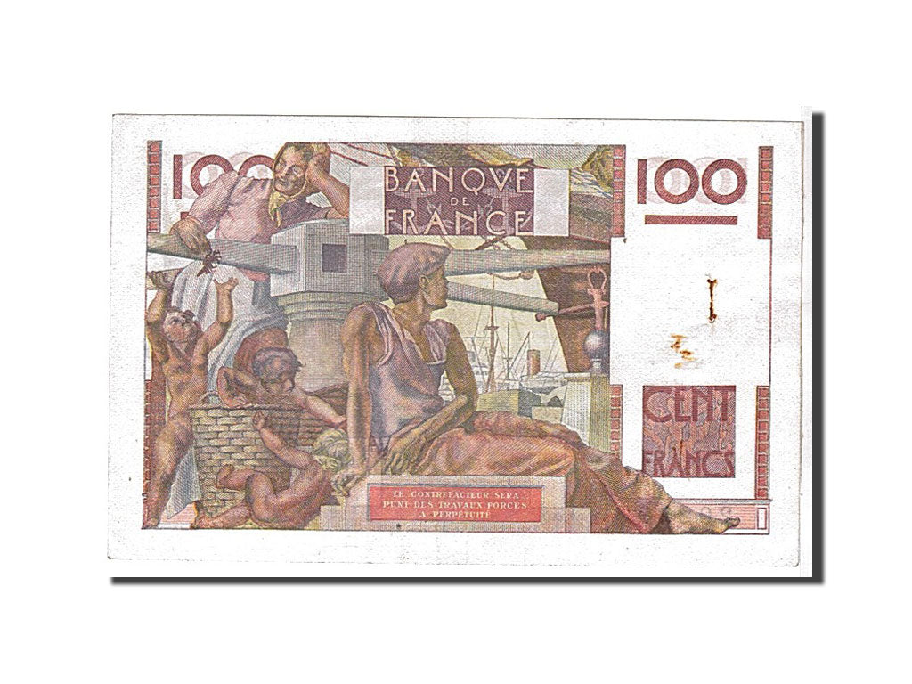 Banknote, France, 100 Francs, 100 F 1945-1954 ''Jeune Paysan'', 1946, AU(55-58)