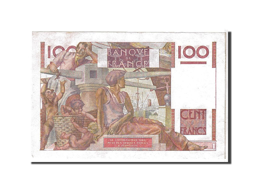 Geldschein, Frankreich, 100 Francs, 100 F 1945-1954 ''Jeune Paysan'', 1946, VZ