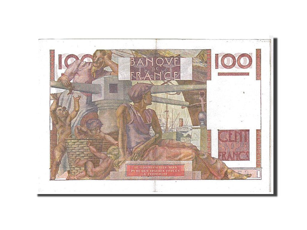 Billete, Francia, 100 Francs, 100 F 1945-1954 ''Jeune Paysan'', 1948, EBC