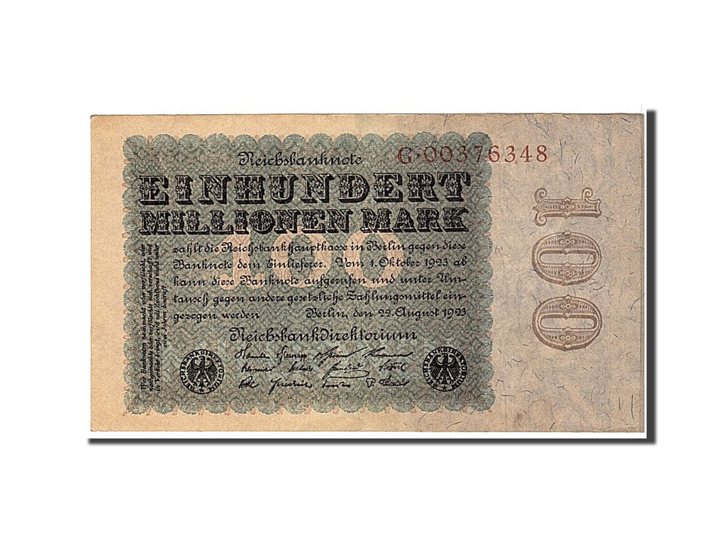 Banknote, Germany, 100 Millionen Mark, 1923, KM:107a, AU(50-53)