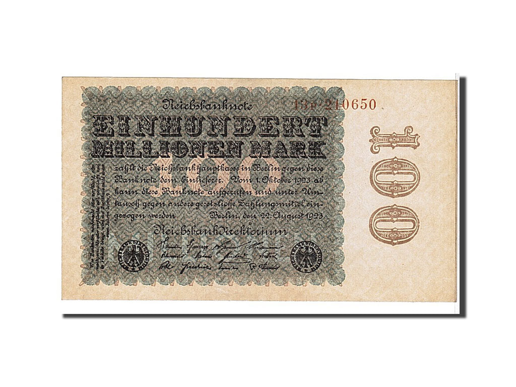 Banknote, Germany, 100 Millionen Mark, 1923, KM:107a, AU(55-58)