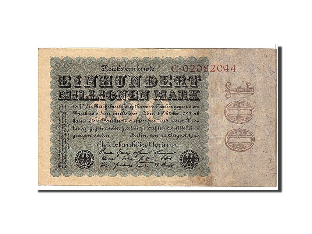 Geldschein, Deutschland, 100 Millionen Mark, 1923, SS