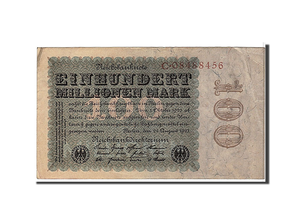 Billet, Allemagne, 100 Millionen Mark, 1923, KM:107a, TTB