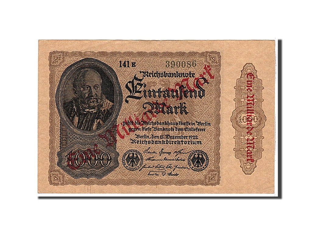 Banconote, Germania, 1 Milliarde Mark on 1000 Mark, 1922, SPL-