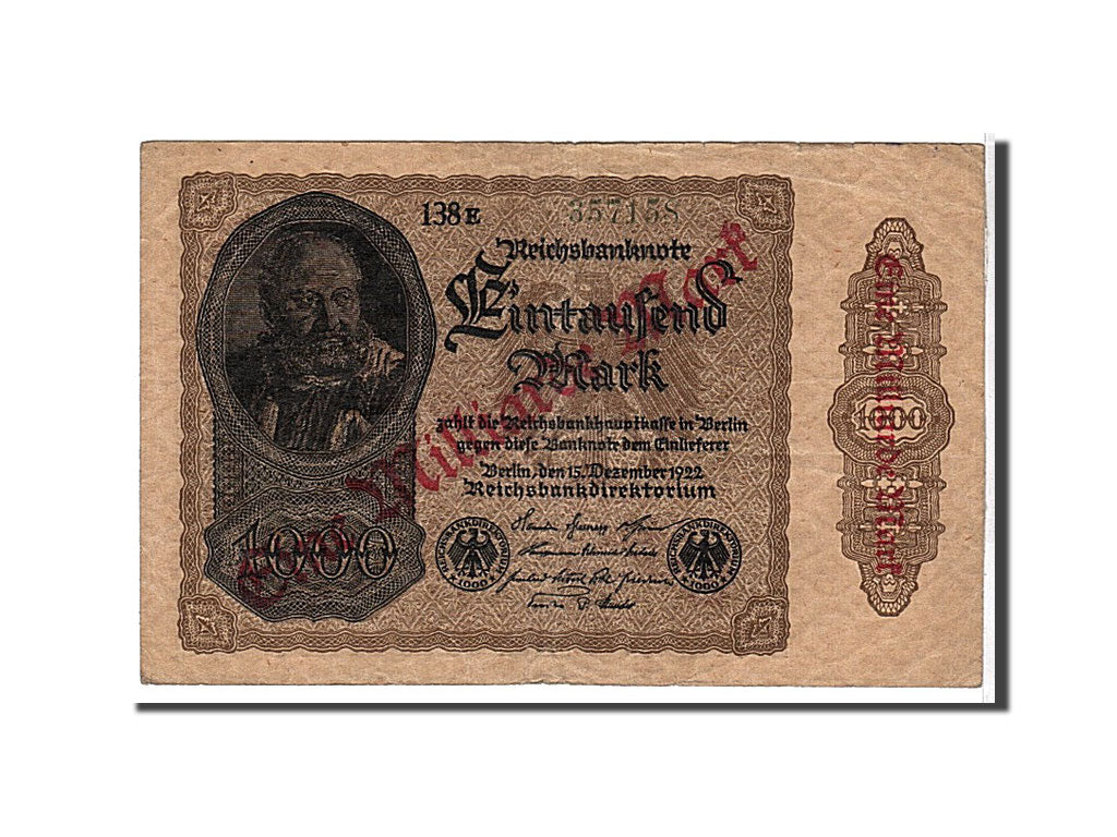 Banknote, Germany, 1 Milliarde Mark on 1000 Mark, 1922, KM:113a, VF(30-35)