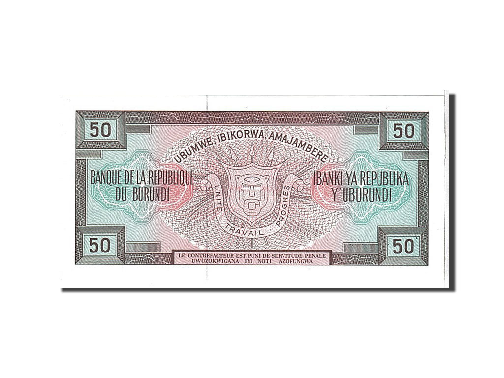 Billet, Burundi, 50 Francs, 1977, KM:28a, NEUF