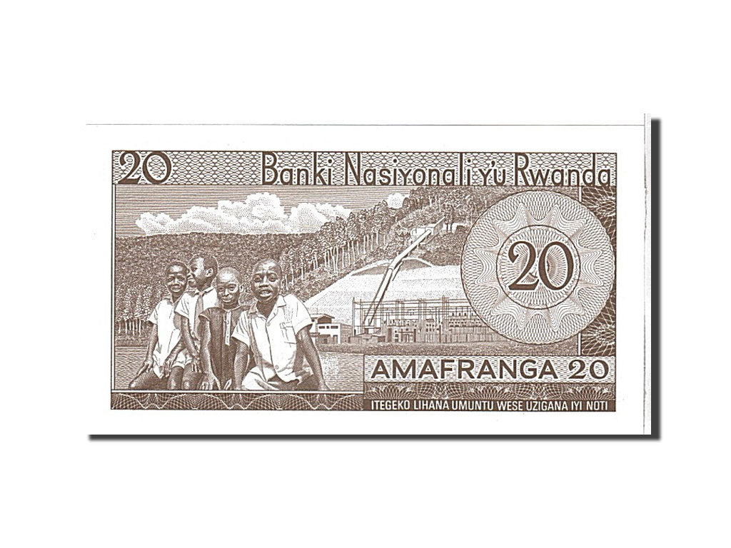 Banknote, Rwanda, 20 Francs, 1976, KM:6e, UNC(65-70)