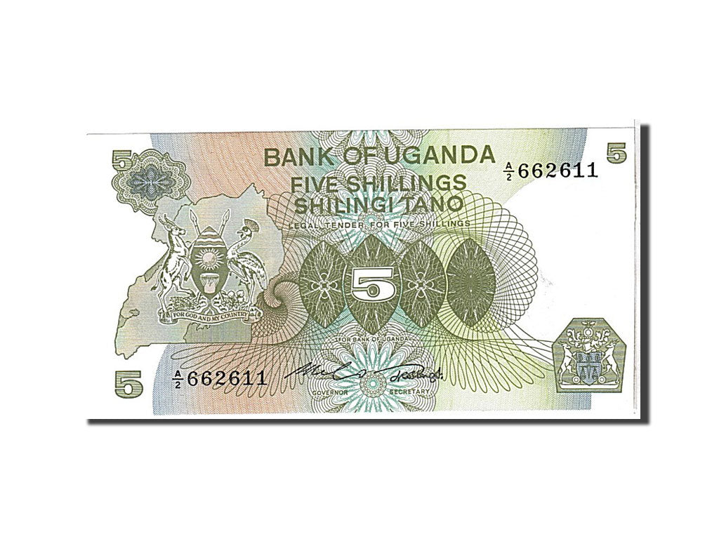 Billet, Uganda, 5 Shillings, 1982, KM:15, NEUF
