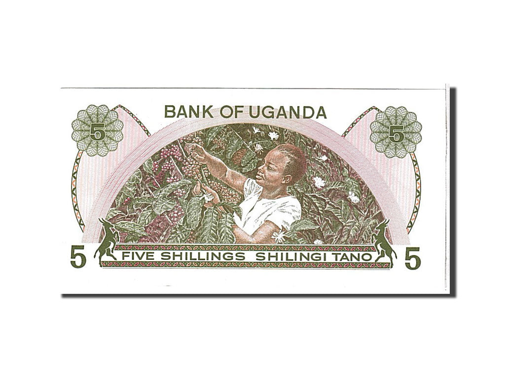 Billet, Uganda, 5 Shillings, 1982, KM:15, NEUF