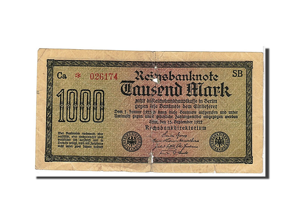 Banknote, Germany, 1000 Mark, 1922, VG(8-10)