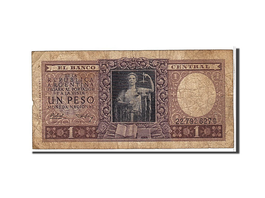 Banknote, Argentina, 1 Peso, 1956, KM:263a, VG(8-10)
