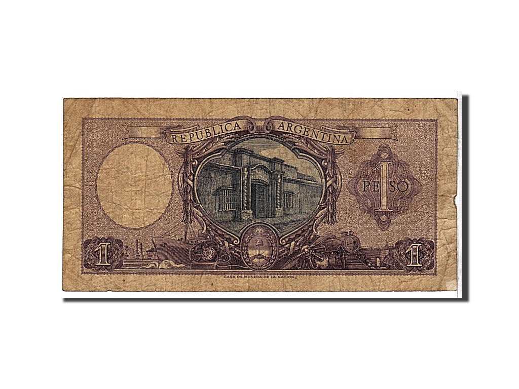 Banknote, Argentina, 1 Peso, 1956, KM:263a, VG(8-10)