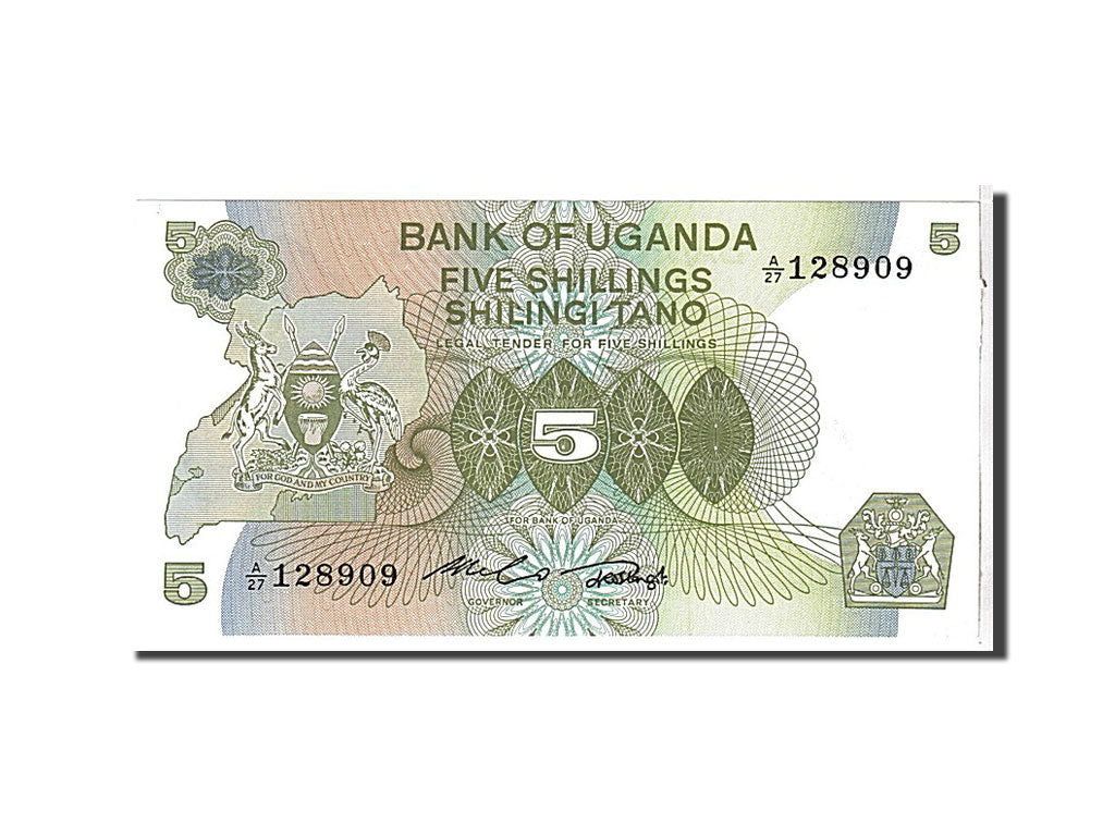 Billet, Uganda, 5 Shillings, 1982, KM:15, NEUF